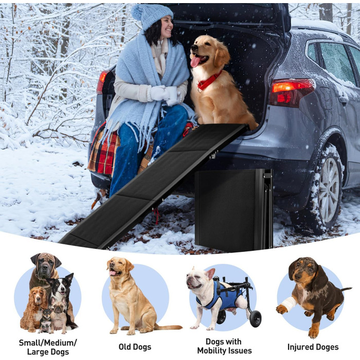 Рампа для собак Gadpiparty 180x50 см, автоскладана, до 136 кг, антиковзка поверхня, для SUV, вантажівок та високих входів