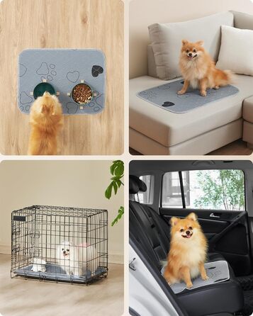 Підстилка для собак Feandrea, 2 шт. в наборі, XXXL, 183 x 183 см, сіра, витривала, нековзна, супер вбираюча, для собак