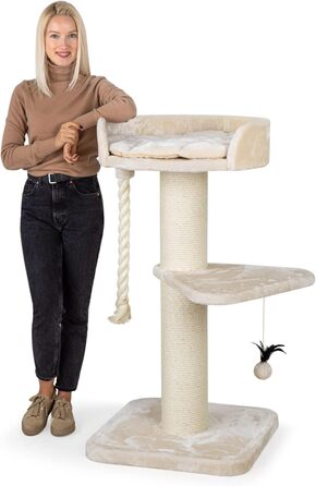 Дряпак для великих котів HAPPYPET Felix, 120 см, натуральний сизаль, товсті стовпи 18 см, стабільний, для мейн-кунів, преміум-якість