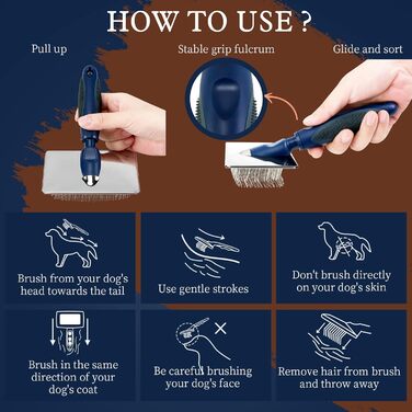 Щітка для собак Slicker з захисними кульками: масажна щітка для чутливої шкіри та шерсті, професійний догляд для довгошерстих собак та котів, Лабрадор