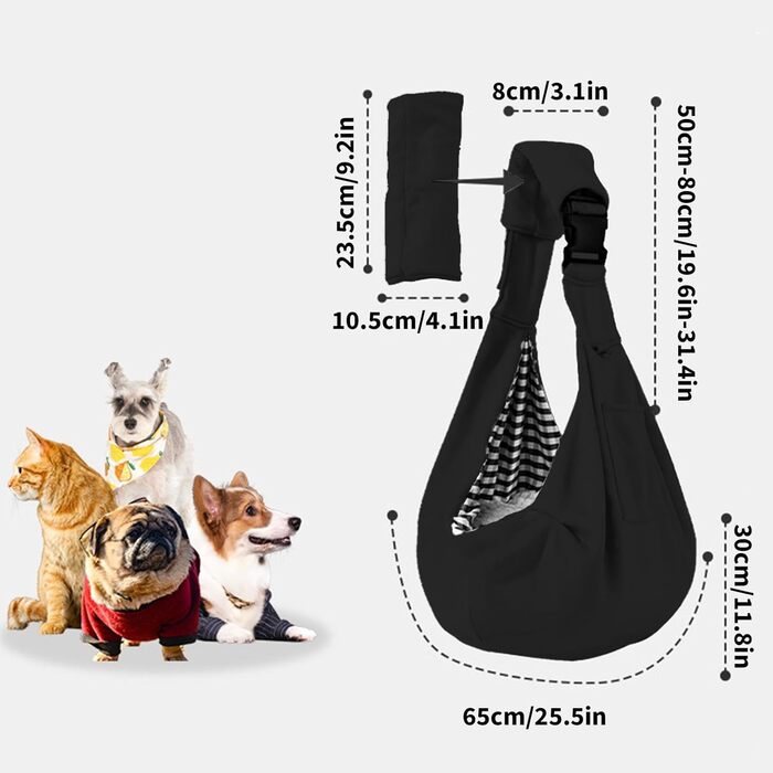 Сумка-кенгуру для собак, переноска для маленьких собак | Регульована сумка для собак, зручна для подорожей, безпечна