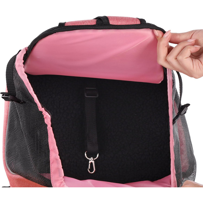 Сумка для собак Xanty на животі – рожева, 29x23x38 см – поліестер