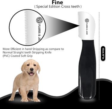 Набір професійних інструментів для грумінгу собак FLAMIA & JABZ (5 шт.) з крестоподібними зубцями, для правшів