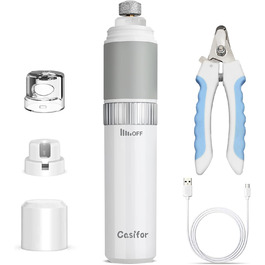 Шліфувальник кігтів для собак та котів Casifor з LED-підсвічуванням, тихий, чорний & білий