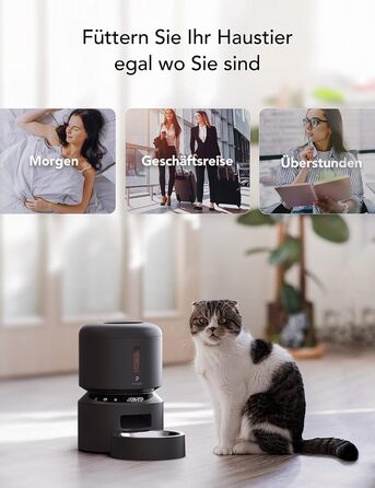 Автомат годування котів PETLIBRO для вологого корму з мискою з нержавіючої сталі, з напівпровідниковим охолодженням, Wi-Fi управління через додаток, 3 дні свіжості, годівниця для вологого корму (темно-сірий)