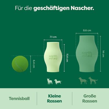 Іграшка для собак Earth Rated - велика, зелена, з натурального каучуку, для миття в посудомийній машині та заморожування