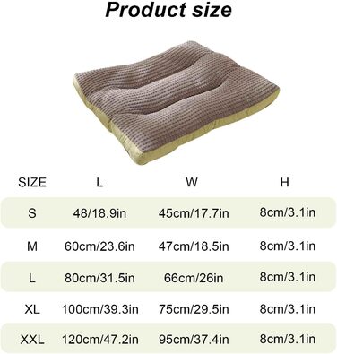 Ліжко для собак, подушка для собак, матрац у коробку для собак з антиковзким дном, собаче ліжко для маленьких, середніх та великих собак, знімний та пральний чохол, зелений, XXL, Green