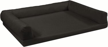 Ортопедичне ліжко для собак Juelle з штучної шкіри, софа з матрацом для великих собак, знімний чохол, придатне для прання в пральній машині, Lord L-XXL (120x90см, Графіт) 120x90x20 см
