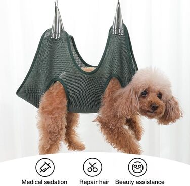 Набір для догляду за собакою DONGKER 10-в-1: гамак, щітка, триммер та пилка для нігтів. Зелений