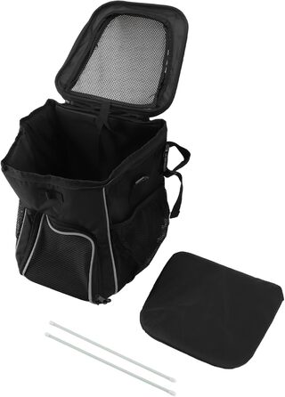 Рюкзак-переноска для собак, велосипедний, чорний: водонепроникний, дихаючий, знімний