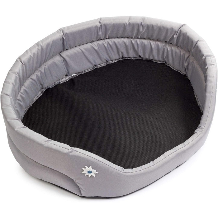 Крісло-лежанка для собак та котів | Овальне ліжко для маленьких собак та котів | Міцне ліжко з подушкою | Корзина для собак | Поліестер, можна прати | Розмір M (54x47 см), сірий колір