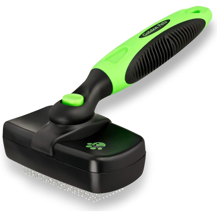 Щітка для собак та котів Golden Pets самоочисна, для короткої та довгої шерсті, для собак та котів різних розмірів, швидке очищення та догляд, інструкція в комплекті