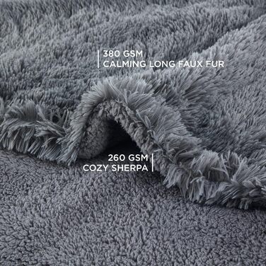 Водонепроникний коврик для собак BEDSURE - 152 x 203 см, довгий плюш, миючий, захисний, м'який, для великих собак, сірий (152x203 см)