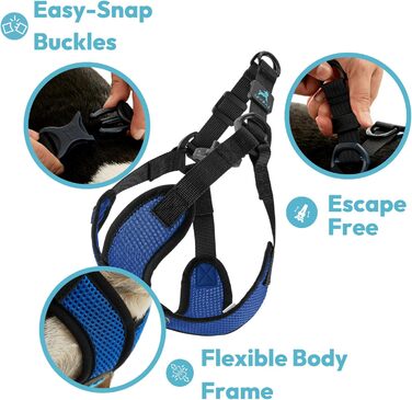 Шлея для собак Gooby Comfort X Step In Lite – не задушує, не знімається, з дихаючою сіткою, для малих і середніх порід, з швидкознімною пряжкою