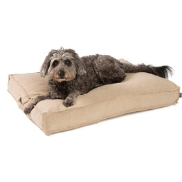 JAMAXX Преміум подушка для собак з якісного льону - ортопедична піна Memory Visco - знімний чохол, водовідштовхувальний внутрішній чохол - собаче ліжко PDB1005 (M) 90x70 Кофе-бежевий