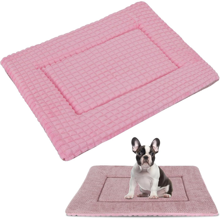Лежанка для собак, миється, м'яка подушка для собак, двостороння тепла лежанка для маленьких, середніх та великих собак XZ016 (Рожева, L 100 x B 80 x H 4 см)