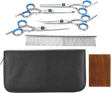Набір для грумінгу собак: професійна шерстьова ножиці з нержавіючої сталі, набір для догляду за шерстю, тример, гребінець, для собак та котів