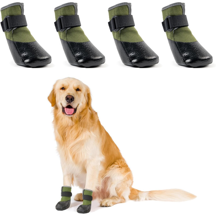 Взуття для собак LiebeDD: 4 шт., захист лап, антиковзаючі, водонепроникні, зелені, XL