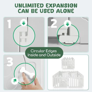 Клітка-манеж для собак і цуценят, 6-панельна, внутрішня, з дверцятами, біла (156 x 78 x 60 см)