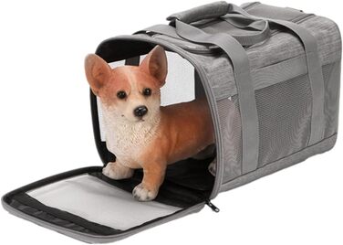 Транспортна переноска для тварин, складна сумка-переноска для котів та собак, з двома отворами для рук, дихаюча переноска для маленьких собак, зручна переноска (Сірий)