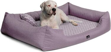 Ортопедичне ліжко для собак Tierlando® Ellen з матрацом з піною з пам'яті та текстурованою облямівкою. Розмір: 90x75 см, колір: рожевий. Підходить для великих і маленьких собак.