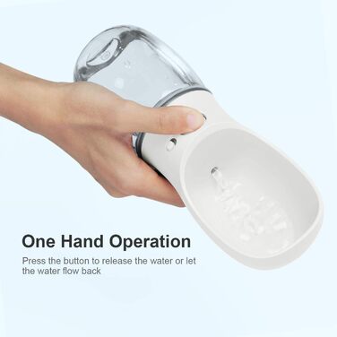 Водяна пляшка для собак на прогулянці, портативна, BPA-free, 350 мл, біла