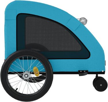 Причіп для велосипеда, переноска для собак, блакитний, Oxford-тканина, сталь, 93988