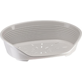 Крізьлежанка для собак Ferplast Siesta Deluxe, велика, сіра, 84 x 55 x 28,5 см, пластик, знімний кошик, антиковзаюча поверхня