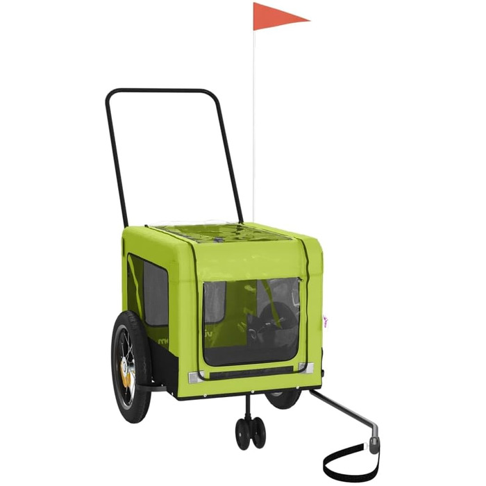 Причіп для велосипеда ZEYUAN для собак (зелений/чорний), Oxford-тканина, сталь, 93934