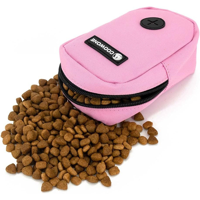 Сумка для ласощів та пакетиків для вигулу собак COOWONE, рожевий колір, з дозатором пакетиків