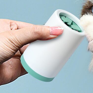 Очищувач лап для собак - мийка лап без розливання | Очищувач лап, глибоке очищення, м'які щітки для ефективного видалення бруду, зелений (Small)