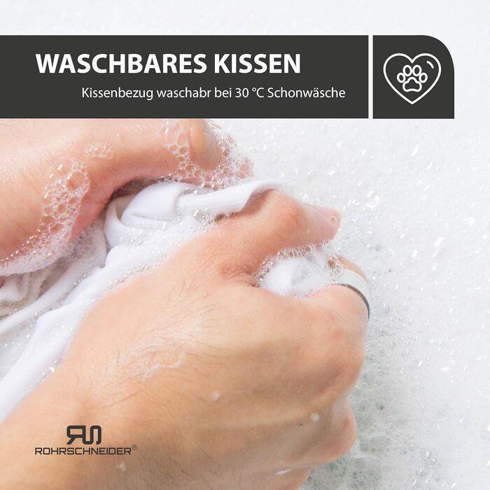 Кігтеточка-лежанка для котів Rohrschneider Sammy | Гніздо з ротанга, з м'якою подушкою, для підвішування та встановлення | 45x45x55 см, бежевий | Натуральні матеріали