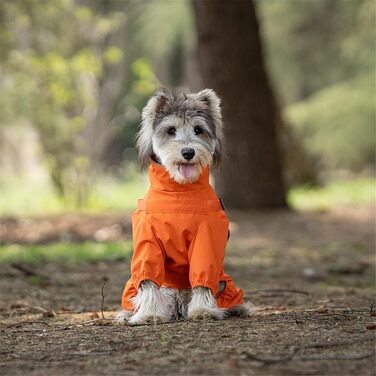 Зимовий теплий одяг для собак з отвором для повідка. Вітронепроникна куртка для собак, зимовий одяг для малих, середніх та великих собак (M, Помаранчево-жовтий)