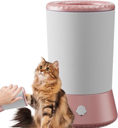 Автоматичний очисник лап для собак – USB, середній та великий розмір, білий рожевий, м'який силікон