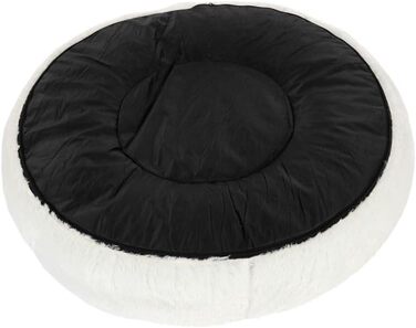 Крісло-лежанка для собак Zooplus Flocke | з в'язкоеластичними кульками | м'яке та зручне | гніздечко для собак | з блискавкою, можна прати | білий колір (діаметр: 90см x висота: 20см)