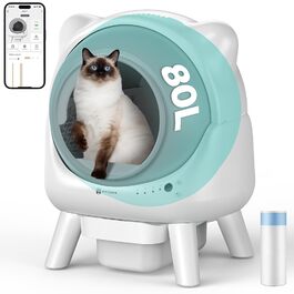 Автоматичний лоток для котів Cura X1 Katzenklo: самоочищення, 80+8 л, датчики безпеки, контроль через додаток, для кількох котів