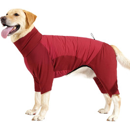 Зимовий теплий одяг для собак: теплий куртка з високим коміром для малих, середніх та великих собак, для прогулянок та альпінізму, сірий, розмір XL (червоний, розмір L)