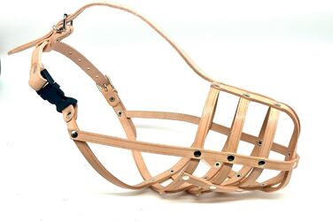 Шкіряна маска для собак короткої морди L&J Pets, Natural, BT2 (для Бультер'єрів)