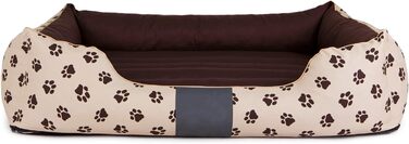 Крісло-ліжко для собак, лежанка для тварин XXL 110x90 см, бежева з лапами