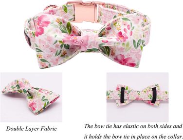 Нашийник для собак Lionet Paws з метеликом, регульований, знімний, для цуценят, маленьких, середніх та великих собак та котів, подарунок, 40-60 см, рожевий, квітка