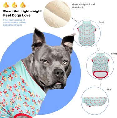 Теплий светр для лабрадора LovinPet 2XL, вінтажний принт, гіпоалергенний одяг для великих собак