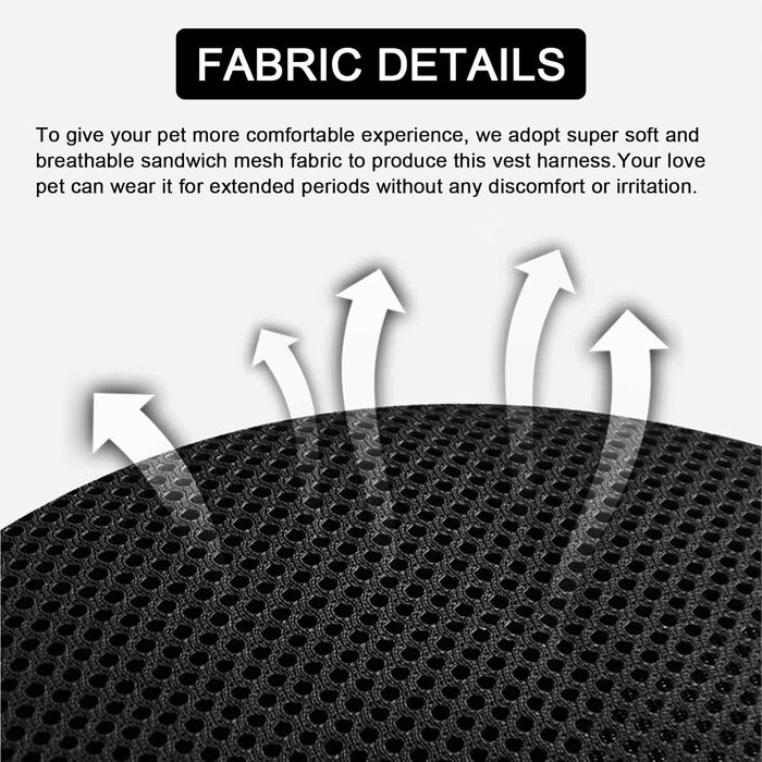 Шлейка та поводок для котів Skmeditec: безпечна шлейка-жилет для великих котів та маленьких собак, м'яка жилетка зі світловідбиваючими смугами, чорний (L)