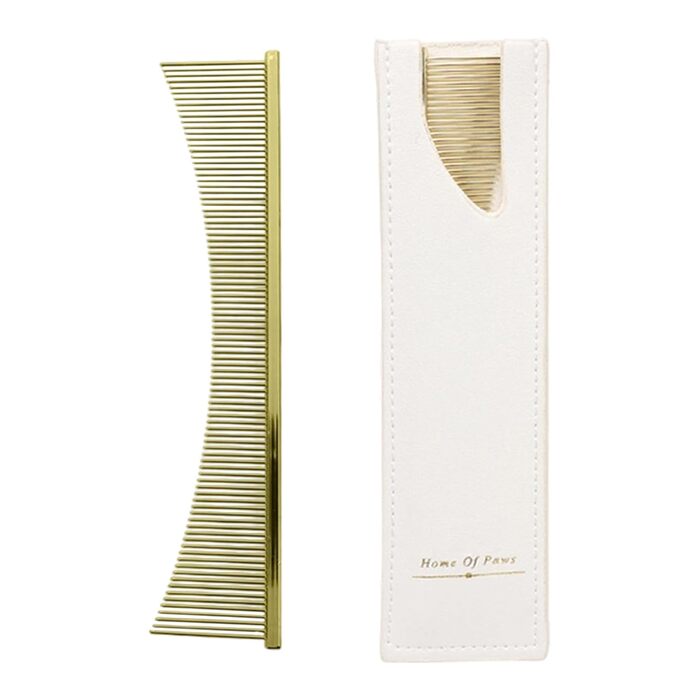 Гребінець для котів Flohkamm: догляд за шерстю, видалення ворсу, підходить для довгошерстих порід, для щоденного використання, після купання, для кошенят та дорослих котів (золотий)