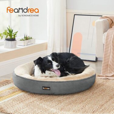 Кругле ліжко для собак та котів Feandrea, діаметр 70 см, темно-сірий колір