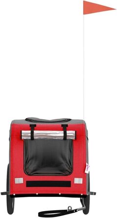 Фahrradanhänger для собак Tidyard: причіп для велосипеда, 45 кг, з відбивачами, Oxford тканина, червоно-сірий, 125 x 64 x 66 см