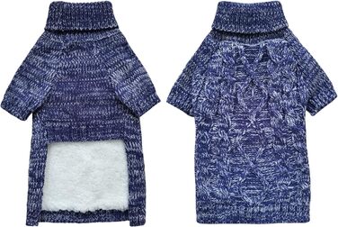 Теплий в'язаний пуловер для собак та котів (S, блакитний)