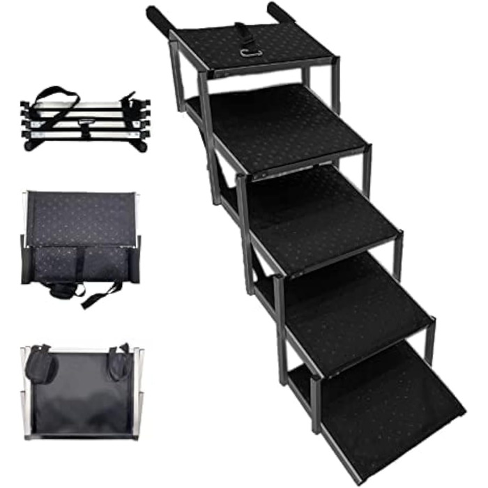 Складана переносна драбина для собак у багажник, для собак, сходинки, рампи для собак великих, середніх та маленьких порід, легка, складна, для автомобілів, SUV, вантажівок