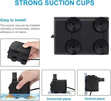 Погружний насос для ставка, фонтану, акваріума Wasserpumpe 1800 л/год, 25 Вт, 3 насадки (13/16/19 мм)