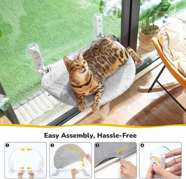 Гамак для котів CATISM на вікно, 50x36.5x20 см, сірий, з присосками