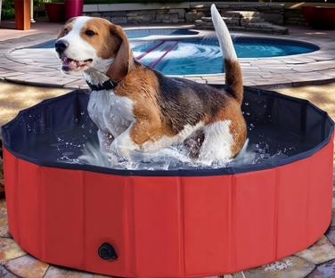 Складальний басейн для собак, червоний, 160 x 30 см, ПВХ